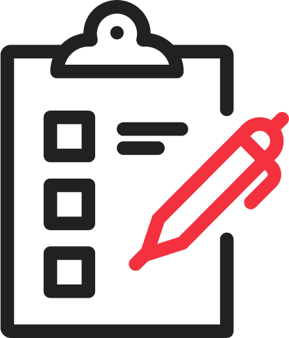 Icon of a pen on a checklist